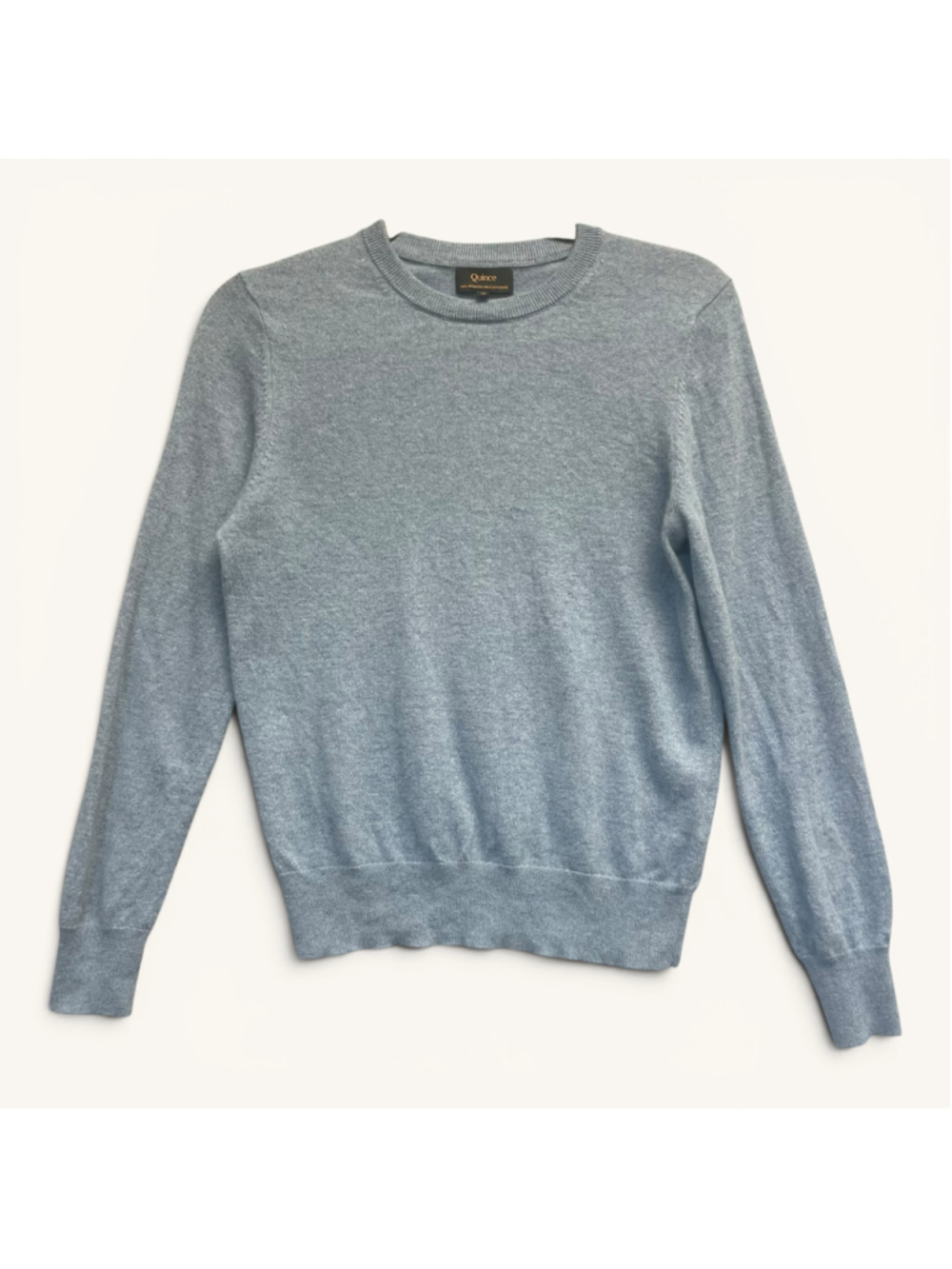 Quince 100% Mongolian Cashmere Crewneck Sweater Blue M - Picture 2 of 9